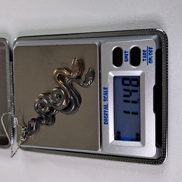 Patina Snake Vintage Sterling Silver Dangle Earrings - Picture 8 of 13